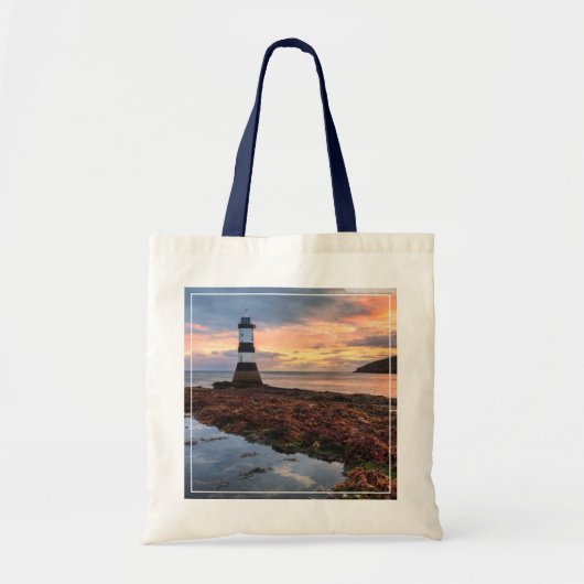 Penmon Lighthouse Sunrise | Puffin Island Tote Bag (Voorkant)