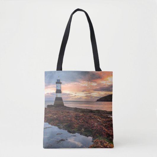 Penmon Lighthouse Sunrise | Puffin Island Tote Bag (Voorkant)