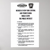 Penn Central Railroad Merger 1968 Poster (Voorkant)