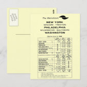 Penn Central Railroad Metroliner Timtable Briefkaart (Voorkant / Achterkant)