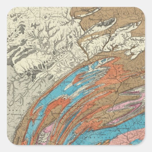 Penn-geologische formaties vierkante sticker (Voorkant)
