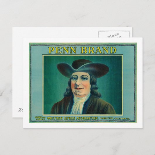 Penn Lemon LabelWhittier, CA Briefkaart (Voorkant / Achterkant)