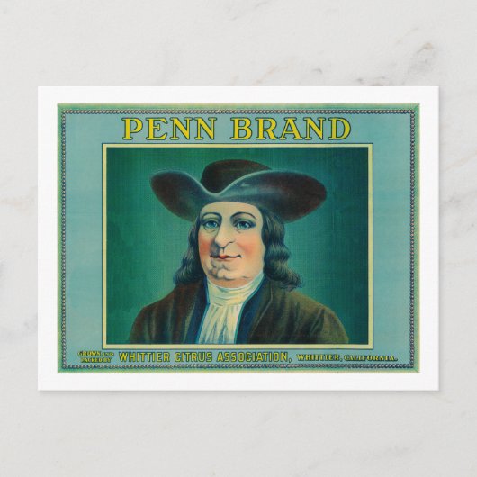 Penn Lemon LabelWhittier, CA Briefkaart (Voorkant)