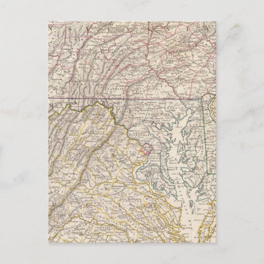 Penn, NJ, Md, Dela, DC, Virginia Briefkaart (Voorkant)