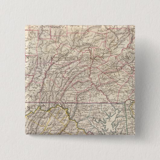 Penn, NJ, Md, Dela, DC, Virginia Vierkante Button 5,1 Cm (Voorkant)