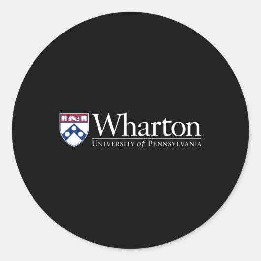 Penn Quakers's Whon School of Business Ronde Sticker (Voorkant)