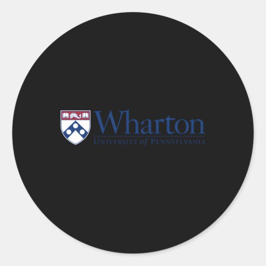 Penn Quakers's Whon School of Business Ronde Sticker (Voorkant)