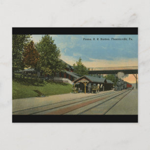 Penn R. R. Station Phoenixville PA Briefkaart