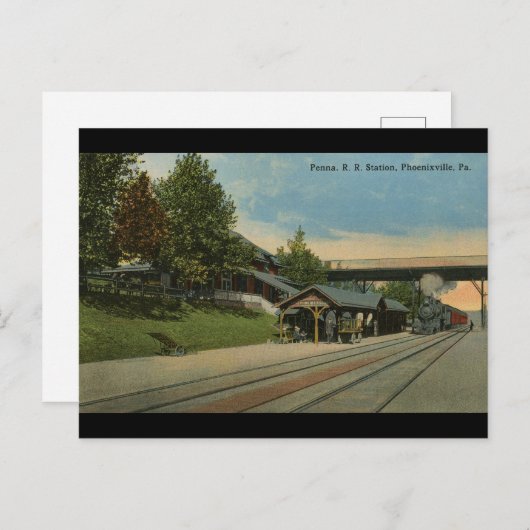 Penn R. R. Station Phoenixville PA Briefkaart (Voorkant / Achterkant)
