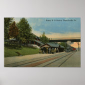 Penn Railway Station Phoenixville PA Train Poster (Voorkant)