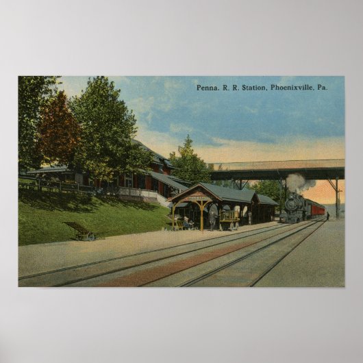 Penn Railway Station Phoenixville PA Train Poster (Voorkant)