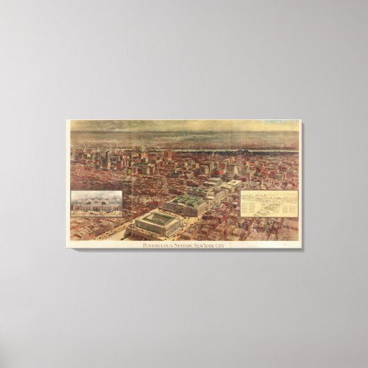  Penn-station en NYC-omringingskaart Canvas Afdruk (Voorkant)
