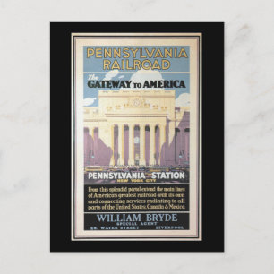 Penn Station, Gateway to America 1929 Briefkaart