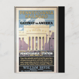 Penn Station, Gateway to America 1929 Briefkaart