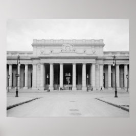 Penn Station ingang, 1910. Antieke foto Poster