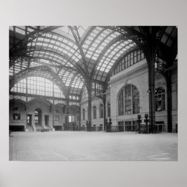 Penn Station Main Concourse, 1915. Oude foto Poster
