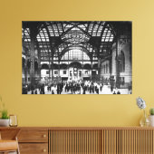 Penn Station New York City 1910 (zwart-wit) Canvas Afdruk (Insitu (Woonkamer))