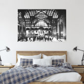 Penn Station New York City 1910 (zwart-wit) Canvas Afdruk (Insitu (Slaapkamer))