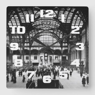 Penn Station New York City  Railroad Vierkante Klok
