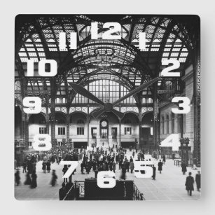Penn Station New York City  Railroad Vierkante Klok