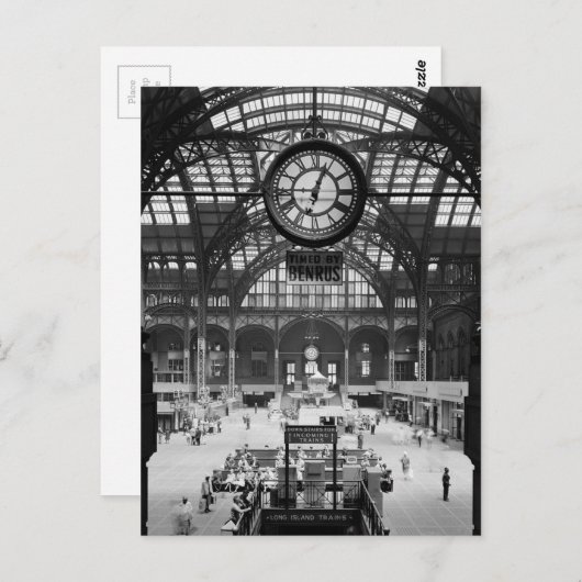 Penn Station New York Magic Lantern Slide Briefkaart (Voorkant / Achterkant)