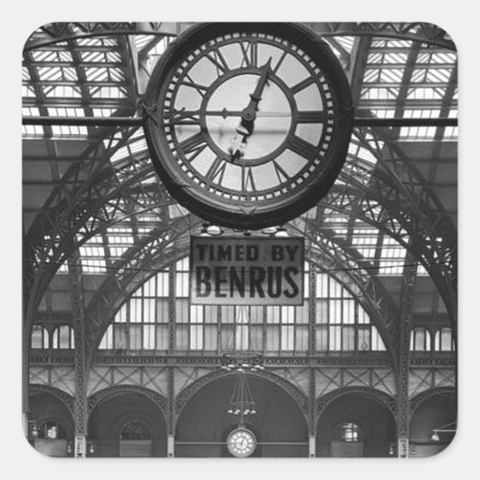 Penn Station New York Magic Lantern Slide Vierkante Sticker (Voorkant)
