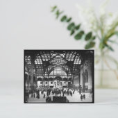 Penn Station NYC 1910 Magic Lantern Slide Briefkaart (Staand voorkant)