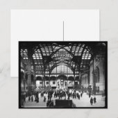 Penn Station NYC 1910 Magic Lantern Slide Briefkaart (Voorkant / Achterkant)