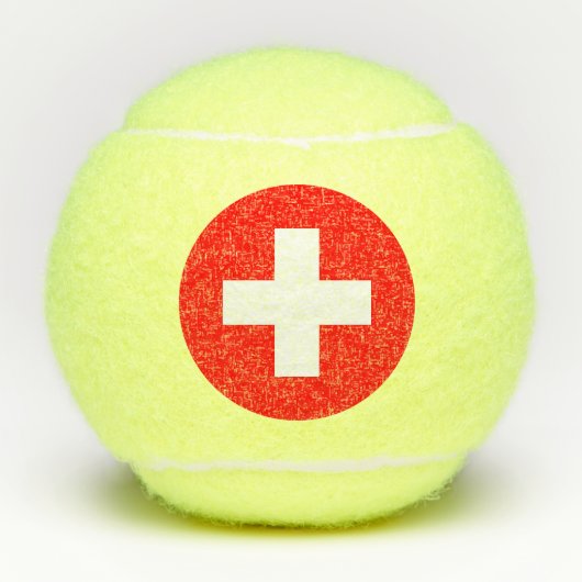 Penn tennis ball met vlag van Zwitserland Tennisballen (Voorkant)
