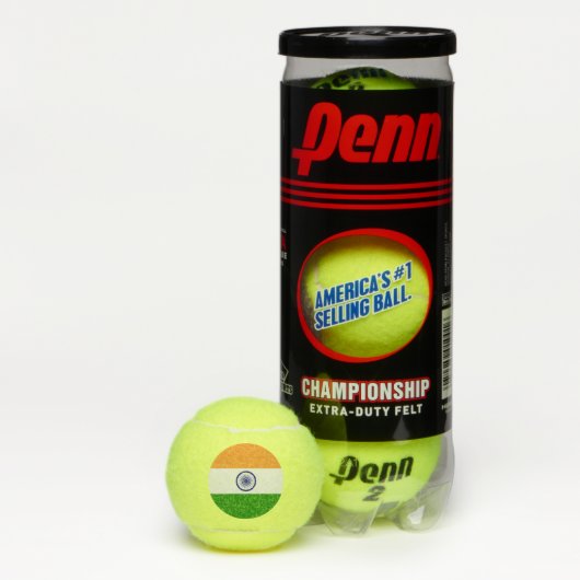 Penn tennisbal met vlag van India Tennisballen (Doos)