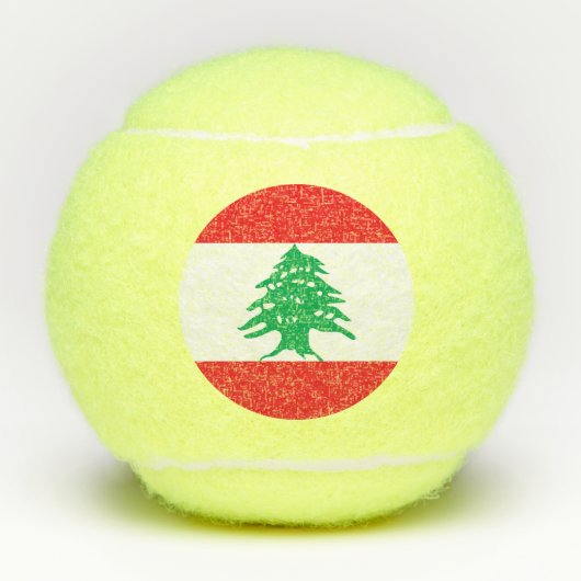 Penn tennisbal met vlag van Libanon Tennisballen (Voorkant)
