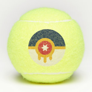 Penn tennisbal met vlag van Tulsa, Oklahoma Tennisballen