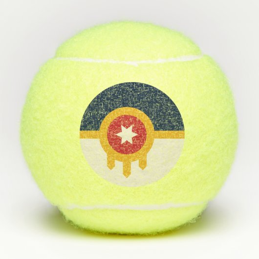 Penn tennisbal met vlag van Tulsa, Oklahoma Tennisballen (Voorkant)