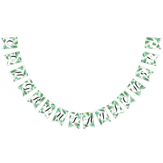 Pennant Gefeliciteerd Afstuderen Leaves Vlaggetjes (Alle)