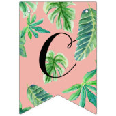 Pennant Gefeliciteerd met Pink Leaf Afstuderen Vlaggetjes (Eerste vlag)