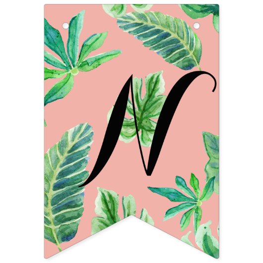 Pennant Gefeliciteerd met Pink Leaf Afstuderen Vlaggetjes (Derde vlag)