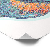 Pennant Valley Road in Turquoise en Oranje Poster (Hoek)