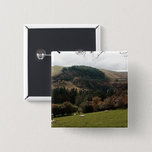 Pennant Valley Wales Vierkante Button 5,1 Cm (Voorkant /achterkant)