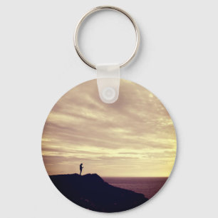 Pennard kliffs bij zonsondergang, Gower, Swansea Sleutelhanger