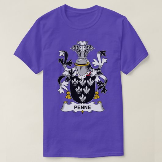 Penne Coat of Arms Family Crest T-shirt (Design voorkant)