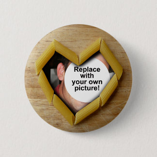 Penne Hart Foto Sjabloon Knop Ronde Button 5,7 Cm