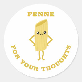 Penne voor je gedachten ronde sticker