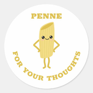 Penne voor je gedachten ronde sticker