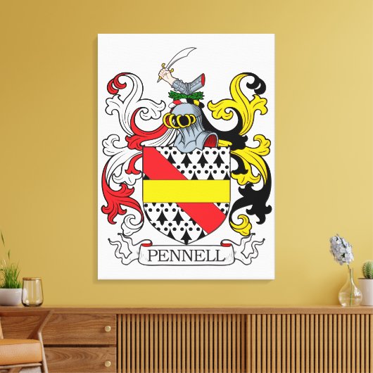 Pennell Family Crest Canvas Afdruk (Insitu (Woonkamer))