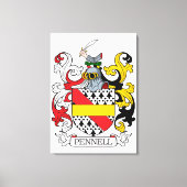 Pennell Family Crest Canvas Afdruk (Voorkant)