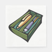 Pennen in een doos servet (Voorkant)