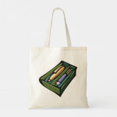 Pennen in een doos tote bag (Achterkant)
