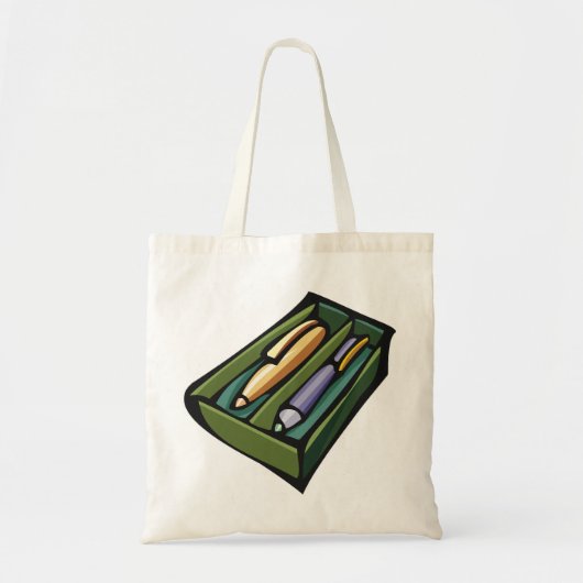 Pennen in een doos tote bag (Voorkant)