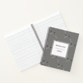 Pennen patroon grijs aangepaste naam notitieboek (Binnen)