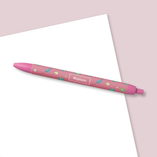Pennenset voor terug naar school met roze pen voor